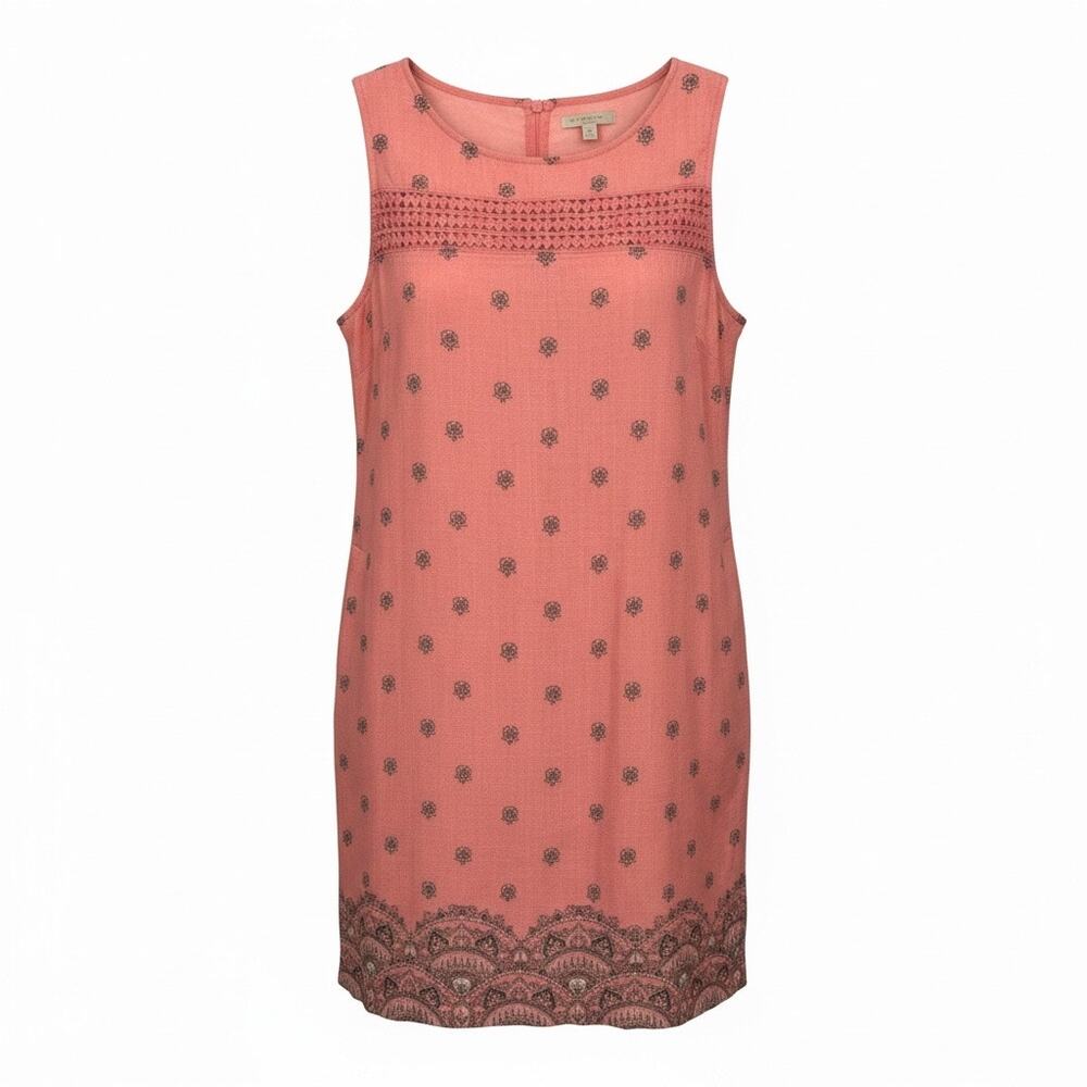 Next Coral Linen Blend Boho Shift Dress